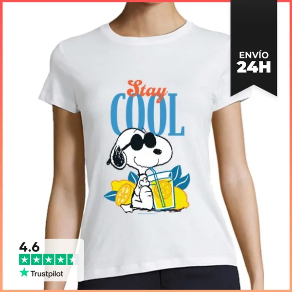 Camiseta Mujer Clásica Snoopy Star Cool LaTostadora