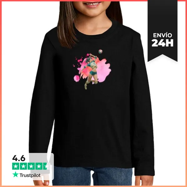 Camiseta Manga Larga Para Niños Opuesto Atacante De Voleibol