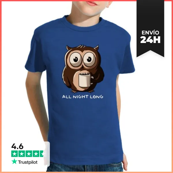 Camiseta Clásica Para Niños Night Owl LaTostadora