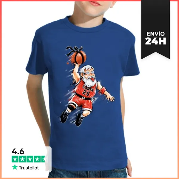 Camiseta Clásica Para Niños Santa Dunk LaTostadora