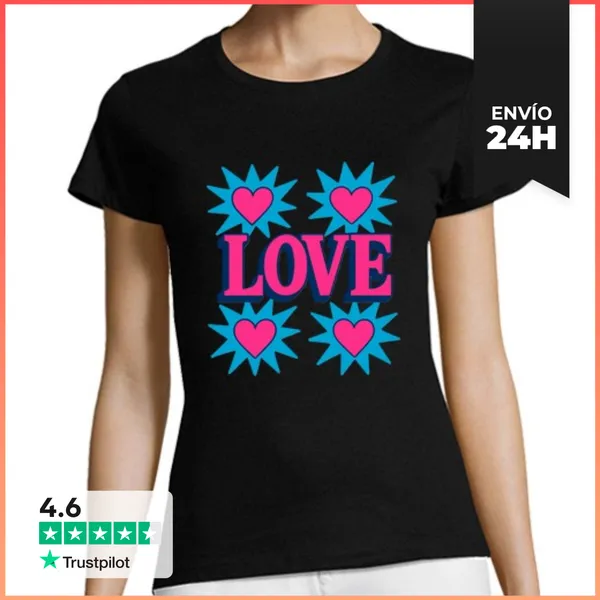 Camiseta Mujer Clásica Amor - Amor - San Valentín - Corazón