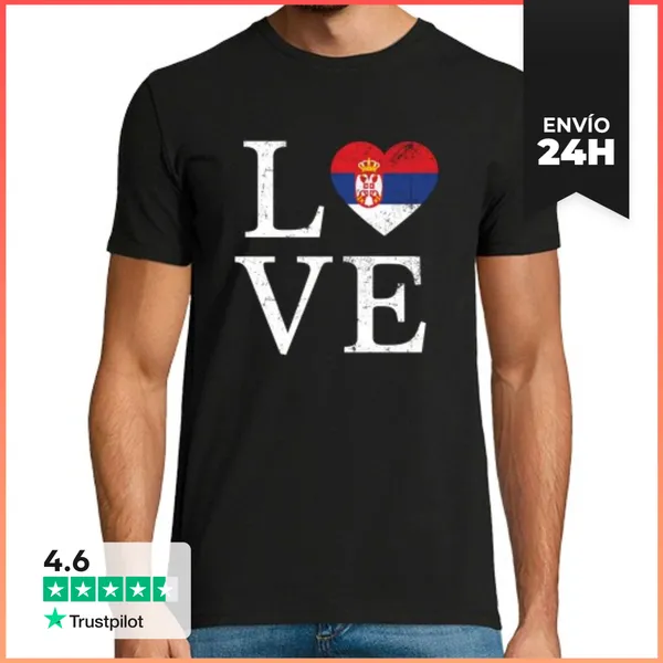 Camiseta Hombre Clásica Serbia Love LaTostadora