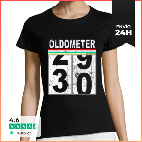 Camiseta Mujer Clásica Oldometer 30 Años Cumpleaños LaTostadora