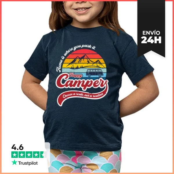 Camiseta Clásica Para Niños Happy Camper LaTostadora