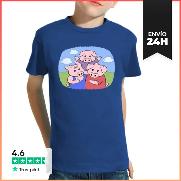 Camiseta Clásica Para Niños Los Tres Cerditos LaTostadora