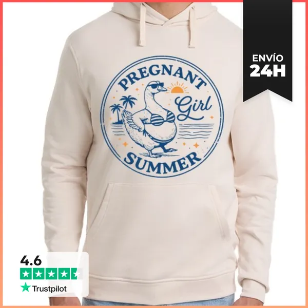 Sudadera Unisex Con Capucha PREGNANT GIRL SUMMER BEACH GOOSE MOM