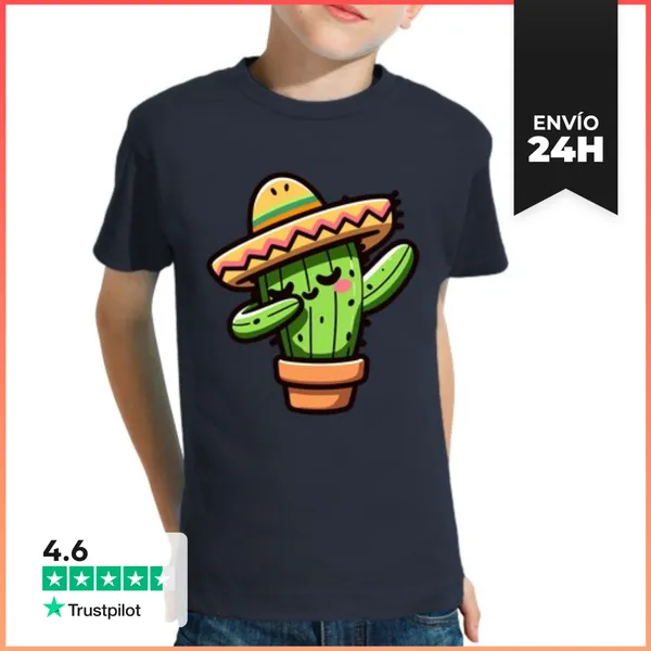 Camiseta Clásica Para Niños Dabbing De Cactus Cinco De Mayo
