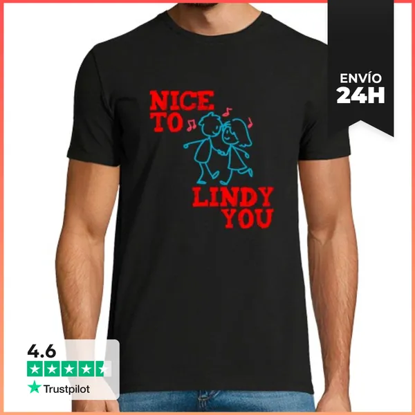 Camiseta Hombre Clásica Lindy Hop Swing Dance Nice To Lindy You