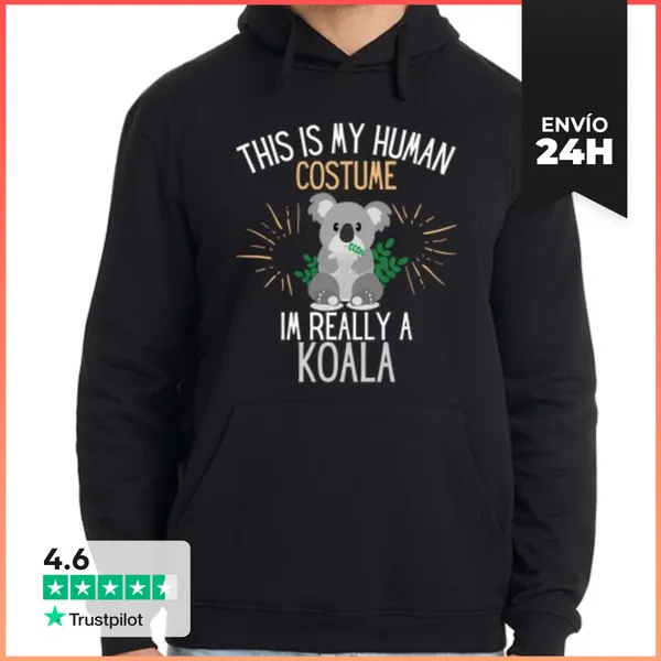 Sudadera Unisex Con Capucha Disfraz Humano Soy Realmente Una
