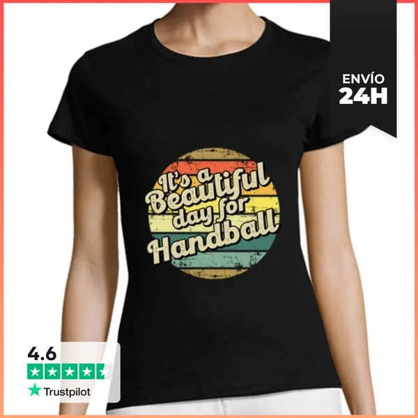 Camiseta Mujer Clásica Es Un Hermoso Día Para El Balonmano