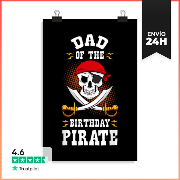 Póster Vertical Papá Uno Primer Cumpleaños A Juego LaTostadora