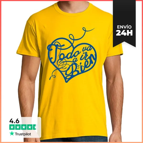 Camiseta Hombre Clásica Todo Va A Ir Bien LaTostadora