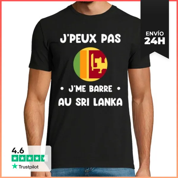 Camiseta Hombre Clásica No Puedo Me Voy A Sri Lanka LaTostadora