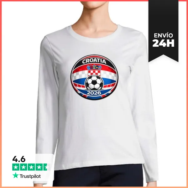 Camiseta Mujer Manga Larga Fútbol Croacia 2026 LaTostadora