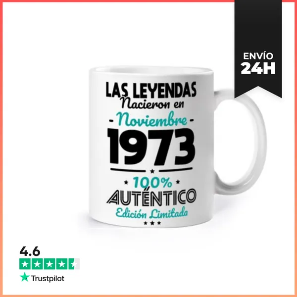 Taza 50 Cumpleaños Leyendas Noviembre 1973 LaTostadora