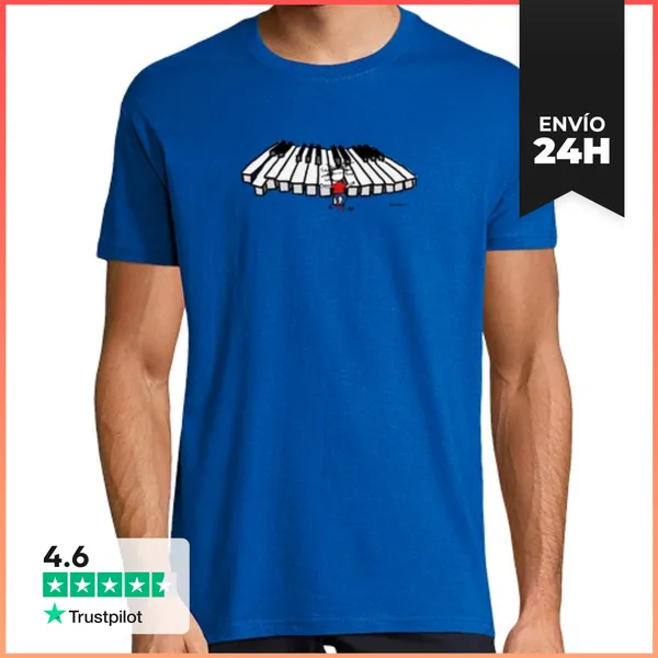 Camiseta Hombre Clásica Flying Piano LaTostadora