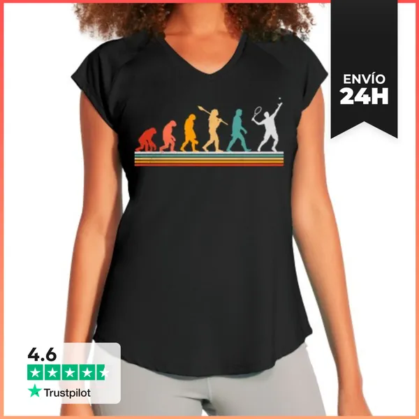 Camiseta Deportiva Mujer EVOLUCIÓN SER HUMANO TENIS LaTostadora