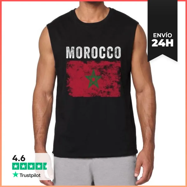 Camiseta Sin Mangas Bandera De Marruecos Bandera Marroquí A