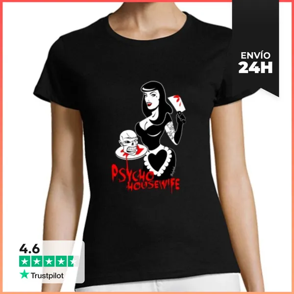 Camiseta Mujer Clásica Psycho Housewife LaTostadora