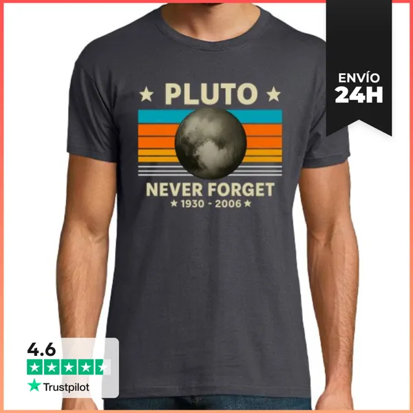 Camiseta Hombre Clásica Pluto Never Forget LaTostadora