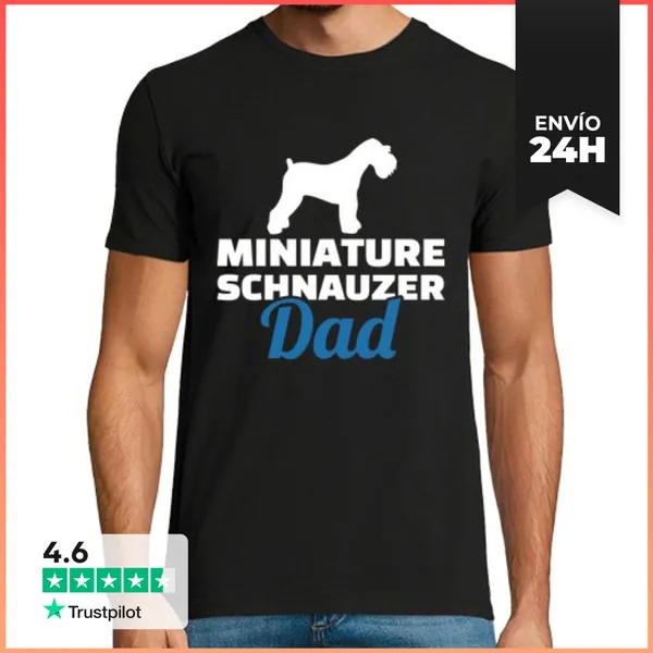 Camiseta Hombre Clásica Padre Schnauzer Miniatura LaTostadora
