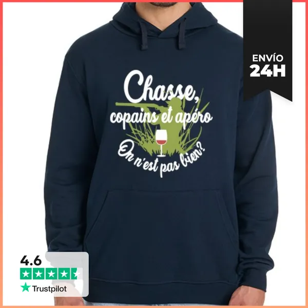 Sudadera Unisex Con Capucha Caza Amigos Y Aperitivo LaTostadora