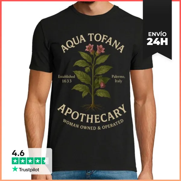 Camiseta Hombre Clásica Aqua Tofana Apothecary 1633 Botanica