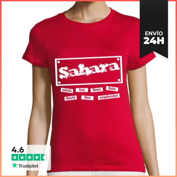 Camiseta Mujer Clásica CHICA.Sahara Libre En Todo El