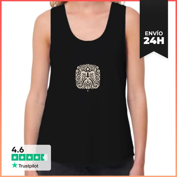 Camiseta Mujer Sin Mangas, Loose Fit Malla Cuántica Fo