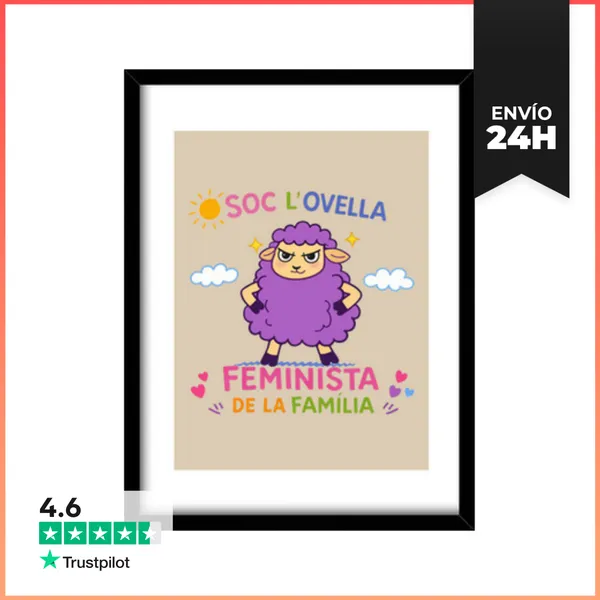 Cuadro Con Marco Vertical Soc L Ovella Feminista De La Familia