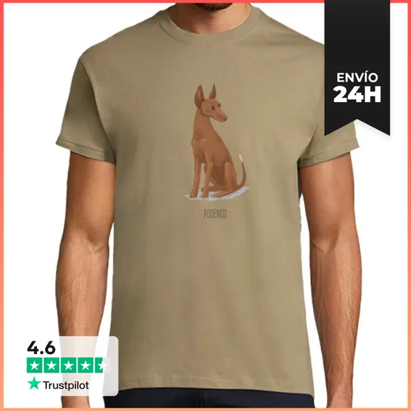 Camiseta Hombre Clásica Hombre, Manga Corta, Caqui, Calidad Extra