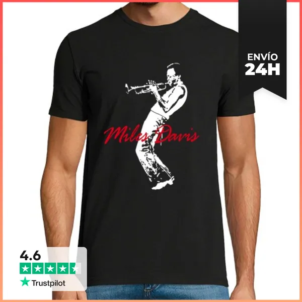 Camiseta Hombre Clásica Miles, Trompeta Y Jazz LaTostadora