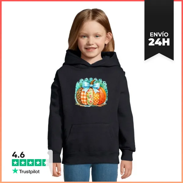 Sudadera Para Niños Con Capucha Watercolour Striped Pumpkin, Cute