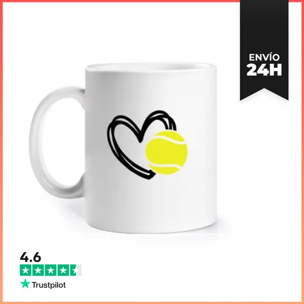 Taza Tenis Corazón Deporte LaTostadora