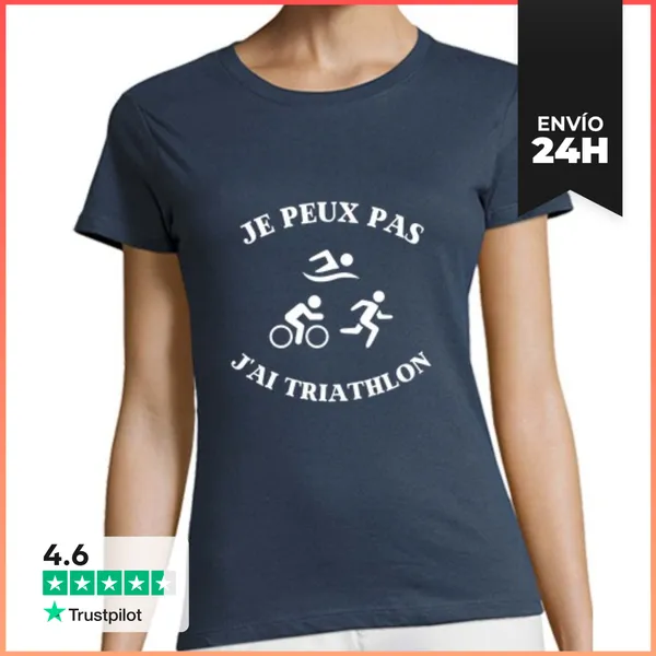 Camiseta Mujer Clásica No Puedo Tener Triatlón Humor Triatlón