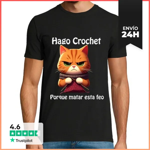 Camiseta Hombre Clásica Hago Crochet LaTostadora
