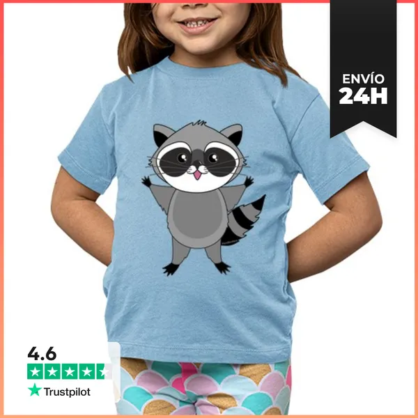 Camiseta Clásica Para Niños Camiseta Niñ@ Mapache Kawaii