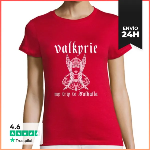 Camiseta Mujer Clásica Girl T-shirt Valkyrie, My Trip To Valhalla