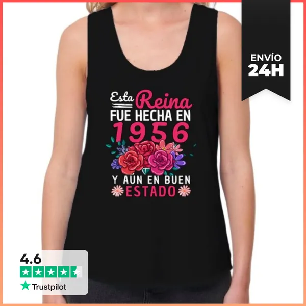 Camiseta Mujer Sin Mangas, Loose Fit Esta Reina Fue Hecha En 1956