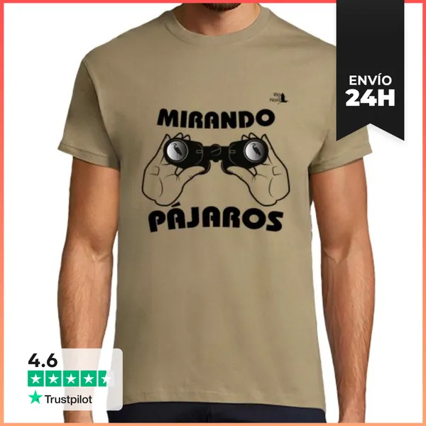 Camiseta Hombre Clásica MIRANDO PÁJAROS LaTostadora