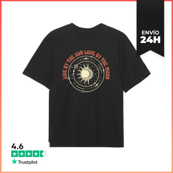 Camiseta Oversize LIVE BY THE SUN LOVE BY THE MOON LaTostadora