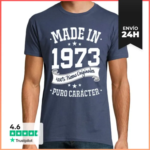 Camiseta Hombre Clásica Made In 1973 LaTostadora