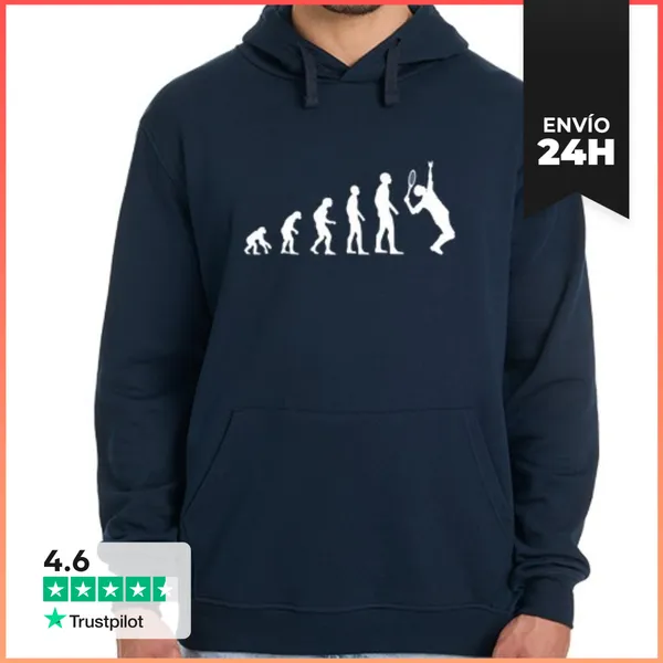 Sudadera Unisex Con Capucha Evolución Tenis Tenis Humor