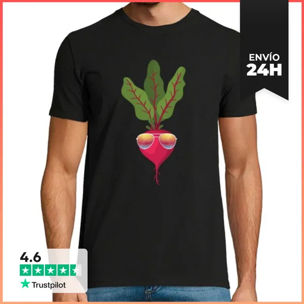 Camiseta Hombre Clásica Nabo Con Gafas De Sol LaTostadora
