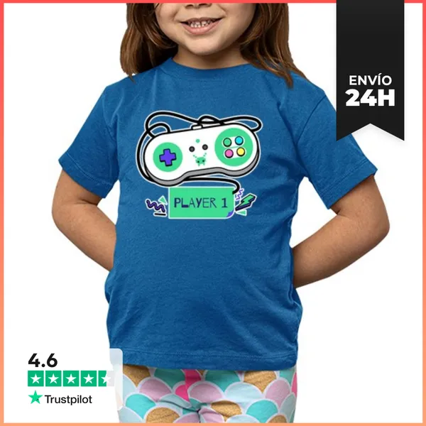 Camiseta Clásica Para Niños Jugador Jugador Un Controlador De