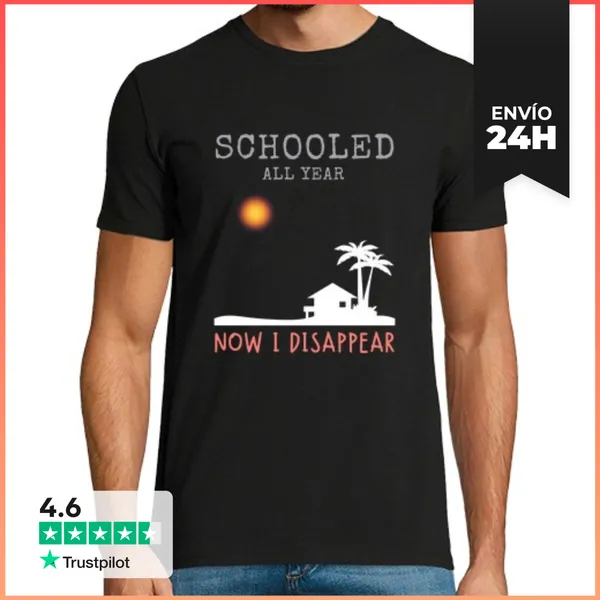 Camiseta Hombre Clásica Escolarizado Todo El Año Ahora Desapare