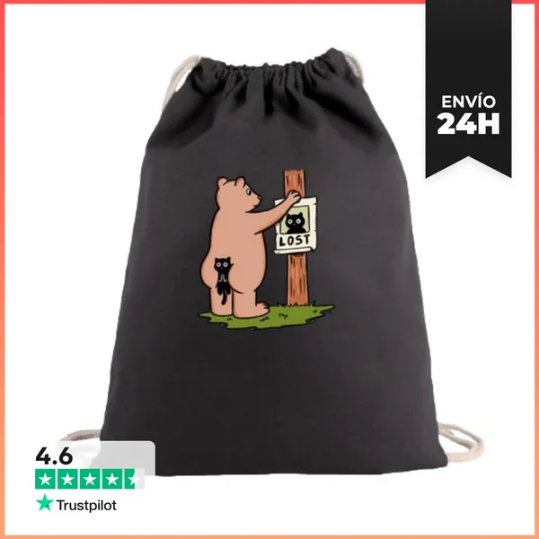 Mochila Saco Con Cuerdas Gato Perdido LaTostadora