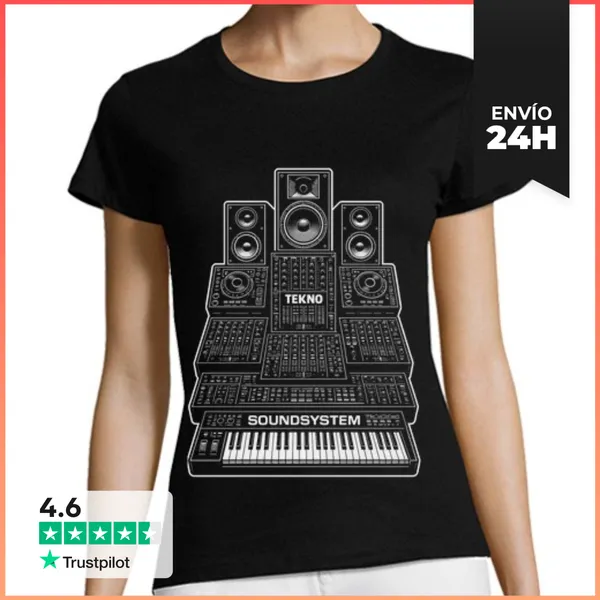 Camiseta Mujer Clásica Tekno Soundsystem Electronica LaTostadora