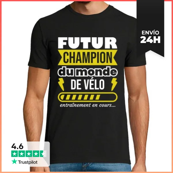 Camiseta Hombre Clásica Futuro Campeón De Ciclismo Ciclista