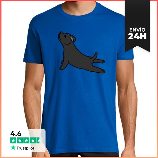 Camiseta Hombre Clásica Perro Staffordshire Bull Terrier Yoga